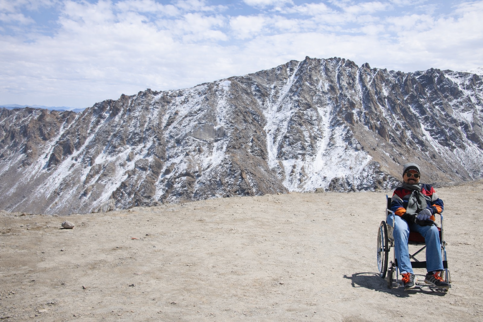 Wheelchair user confidently entering metro station